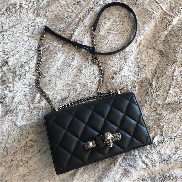 💥SOLD💥 ALEXANDER MCQUEEN QUILTED JEWELED SATCHEL - Picture 7 of 12